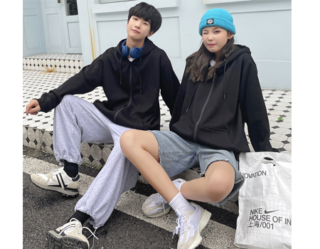 连帽拉链开衫卫衣